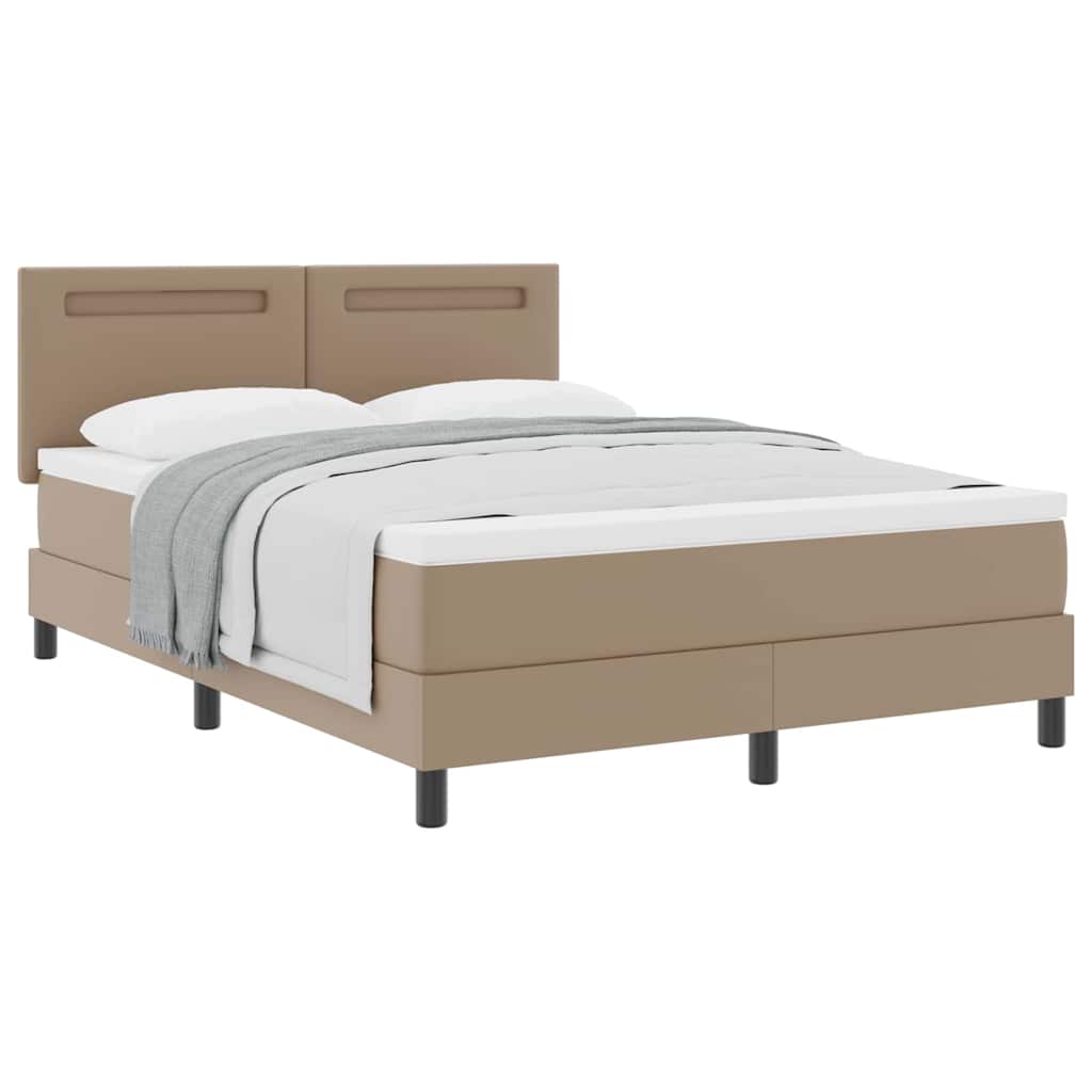 Cadre de Lit avec Matelas Cappuccino 140 x 190 cm Faux cuir - XIOS