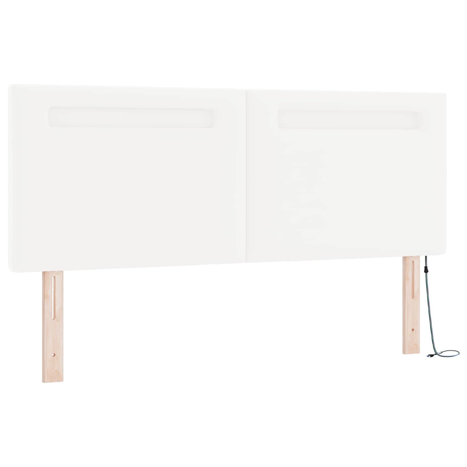 Lit à ressorts avec matelas Blanc 140 x 200 cm Simili cuir