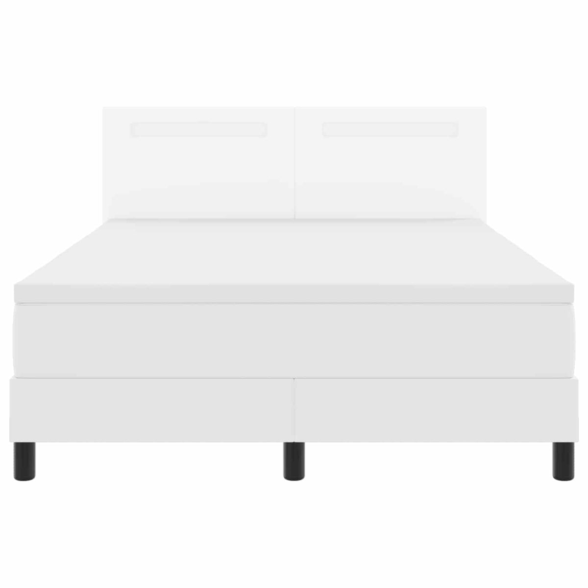 Lit à ressorts avec matelas Blanc 140 x 200 cm Simili cuir