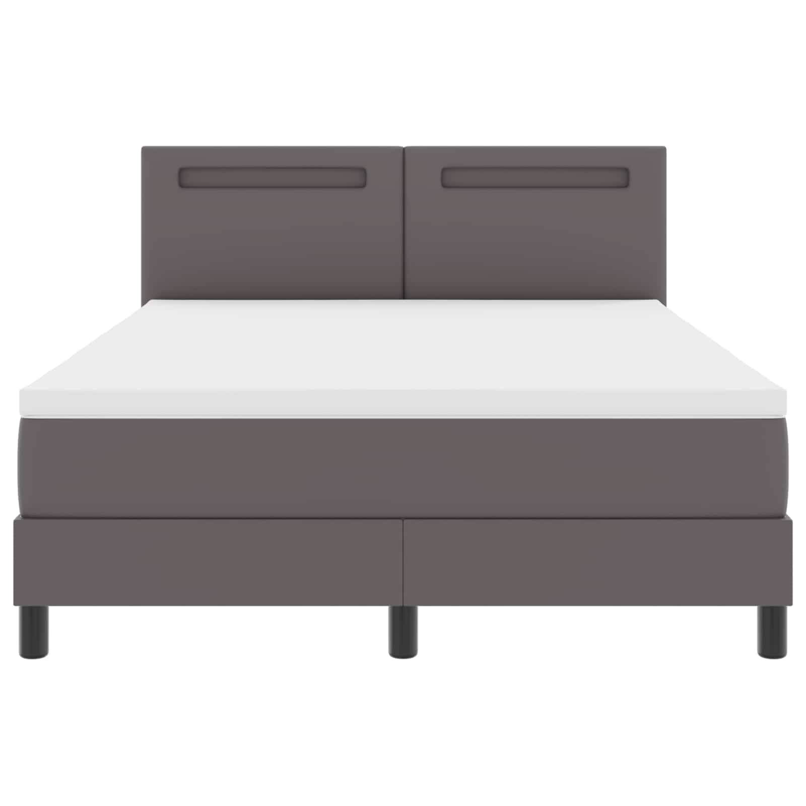 Lit à ressorts avec matelas Gris 140 x 200 cm Simili cuir