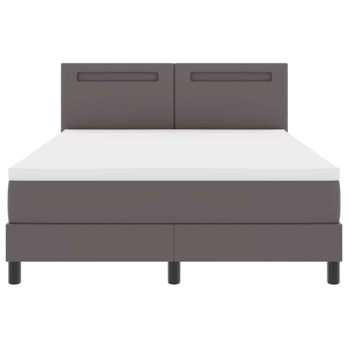 Lit à ressorts avec matelas Gris 140 x 200 cm Simili cuir