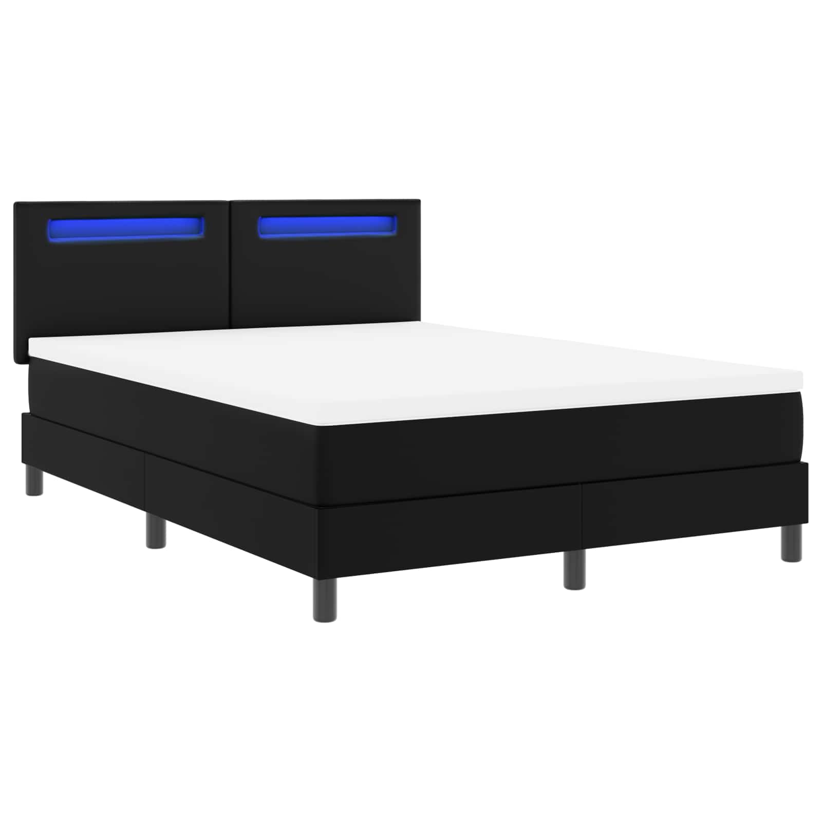 Lit à ressorts avec matelas Noir 160 x 200 cm Simili cuir