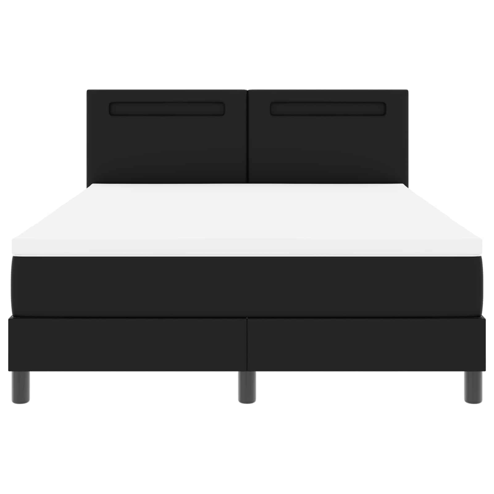 Lit à ressorts avec matelas Noir 160 x 200 cm Simili cuir