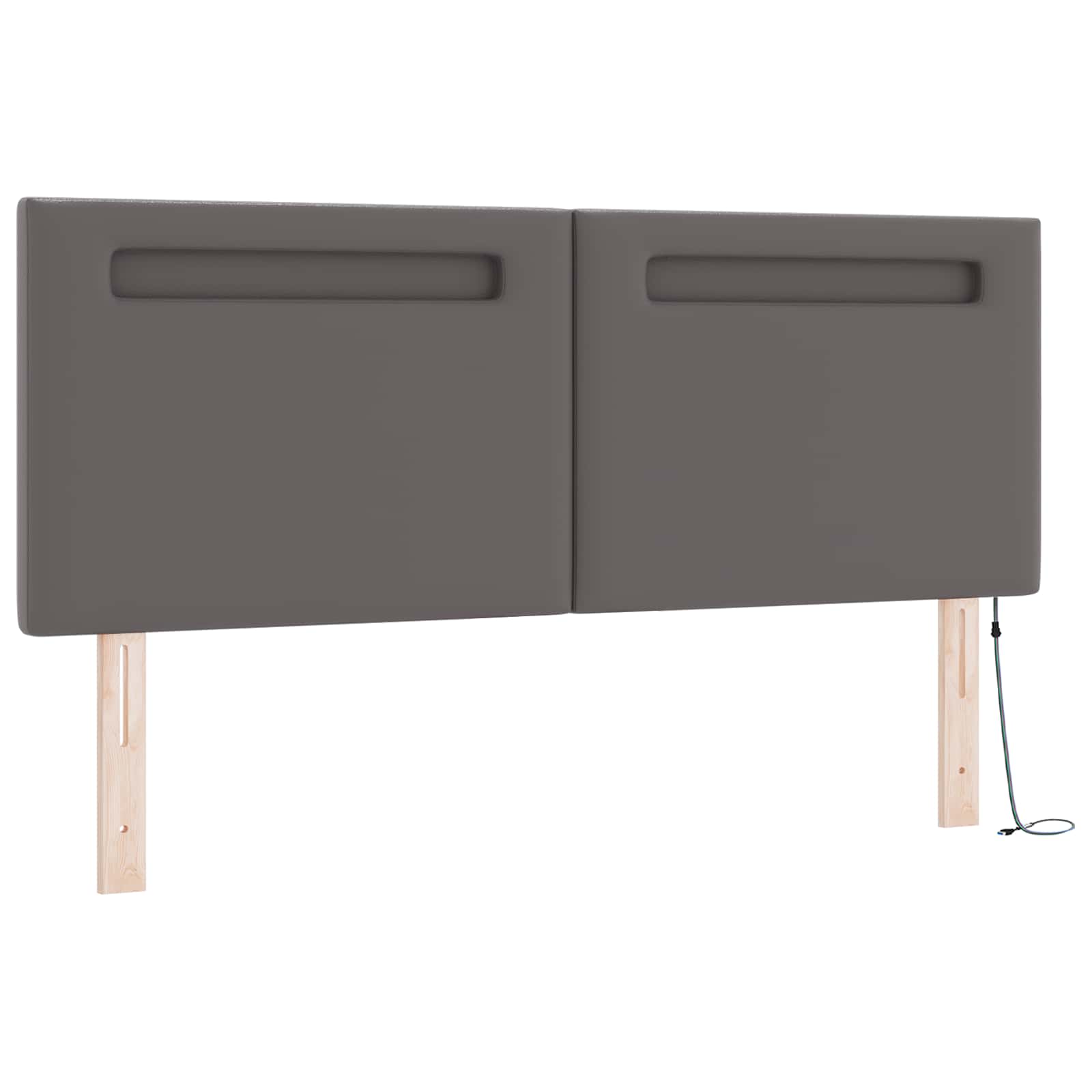 Lit à ressorts avec matelas Gris 160 x 200 cm Simili cuir