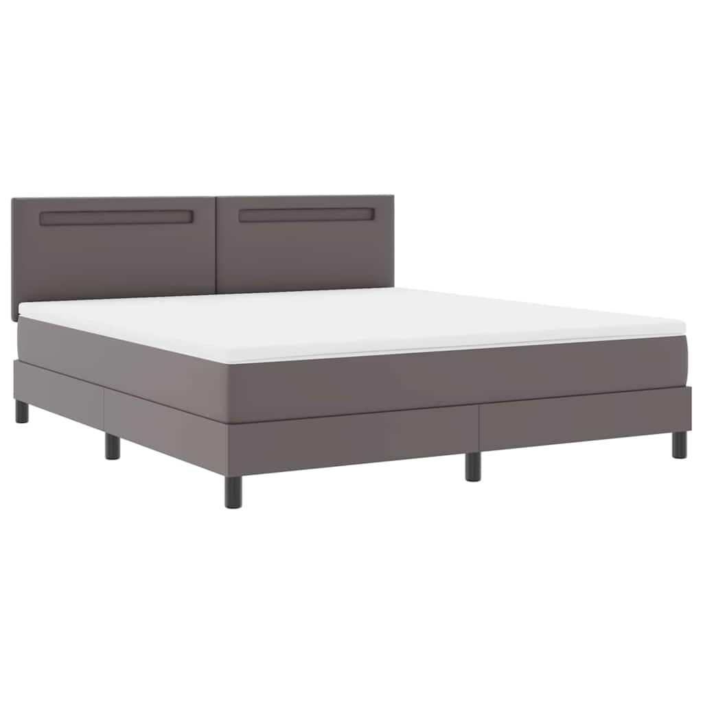 Cadre de lit avec matelas Gris 180 x 200 cm Faux cuir - XIOS