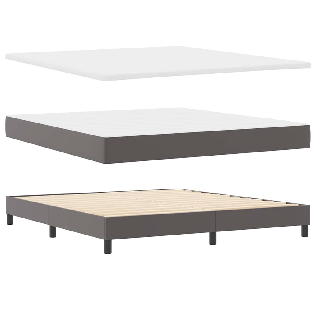 Cadre de lit avec matelas Gris 180 x 200 cm Faux cuir - XIOS