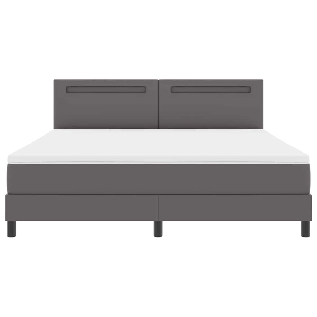 Cadre de lit avec matelas Gris 180 x 200 cm Faux cuir - XIOS