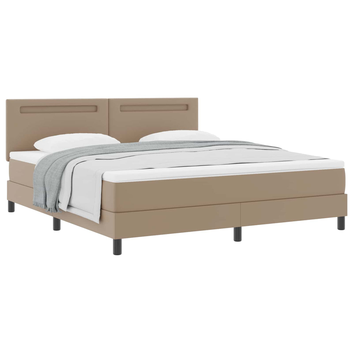 Lit à ressorts avec matelas Cappuccino 180 x 200 cm Simili cuir