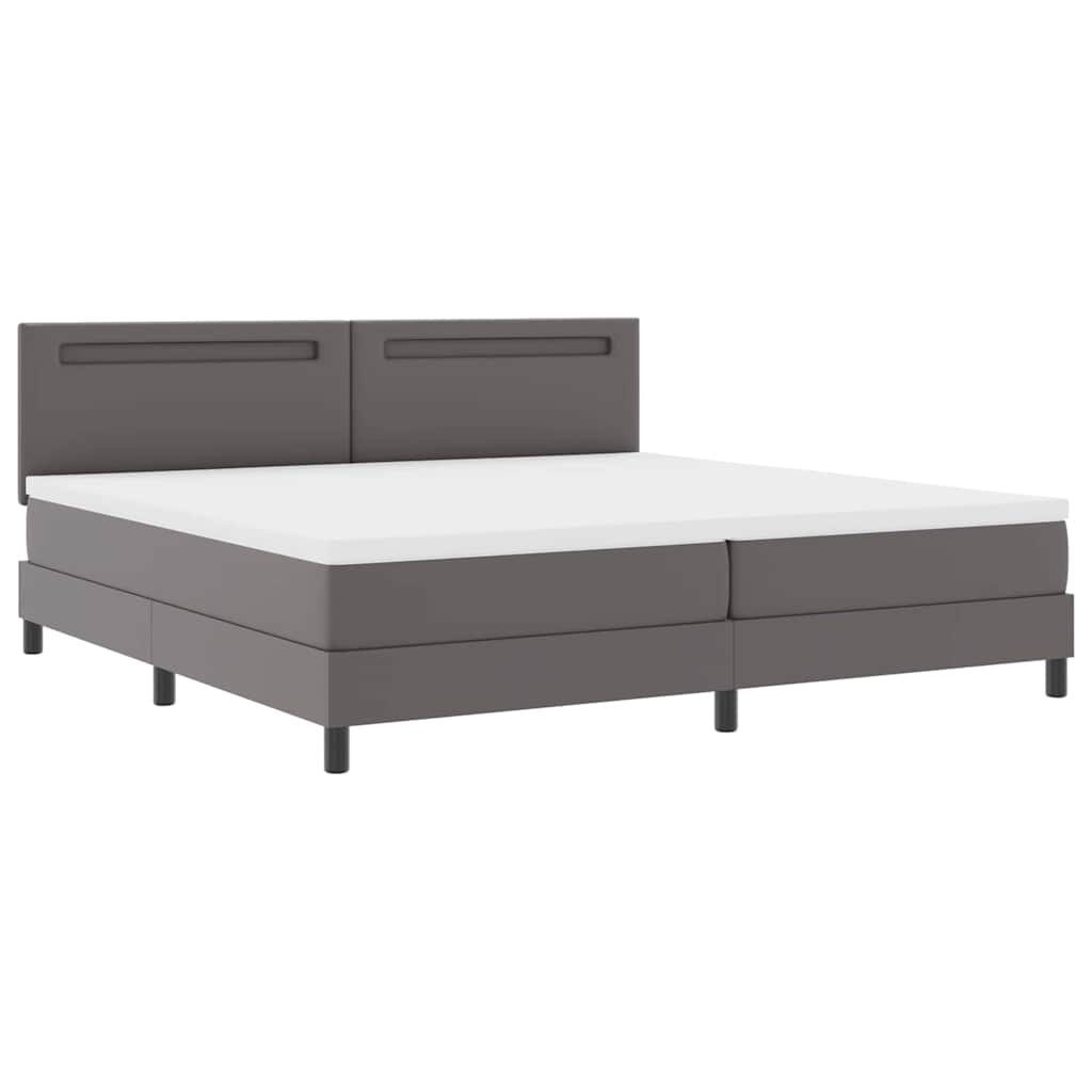 Cadre de lit avec matelas Gris 200 x 200 cm Faux cuir - XIOS