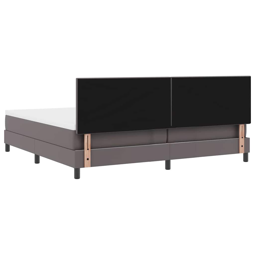 Cadre de lit avec matelas Gris 200 x 200 cm Faux cuir - XIOS