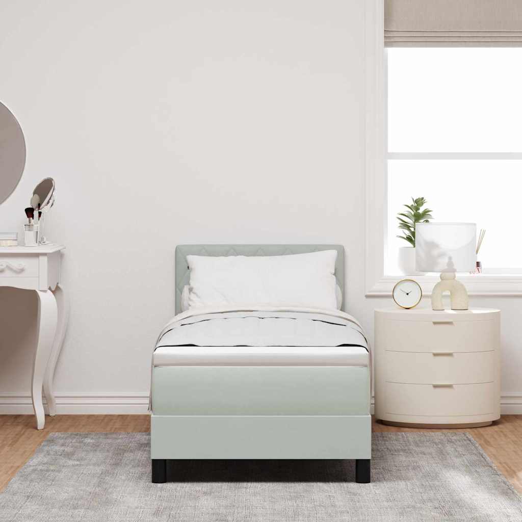 Lit à ressorts avec matelas Gris clair 80 x 200 cm Velours - XIOS