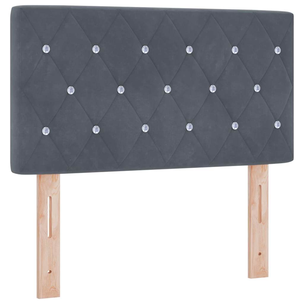 Lit à ressorts avec matelas Gris foncé 80 x 200 cm Velours - XIOS