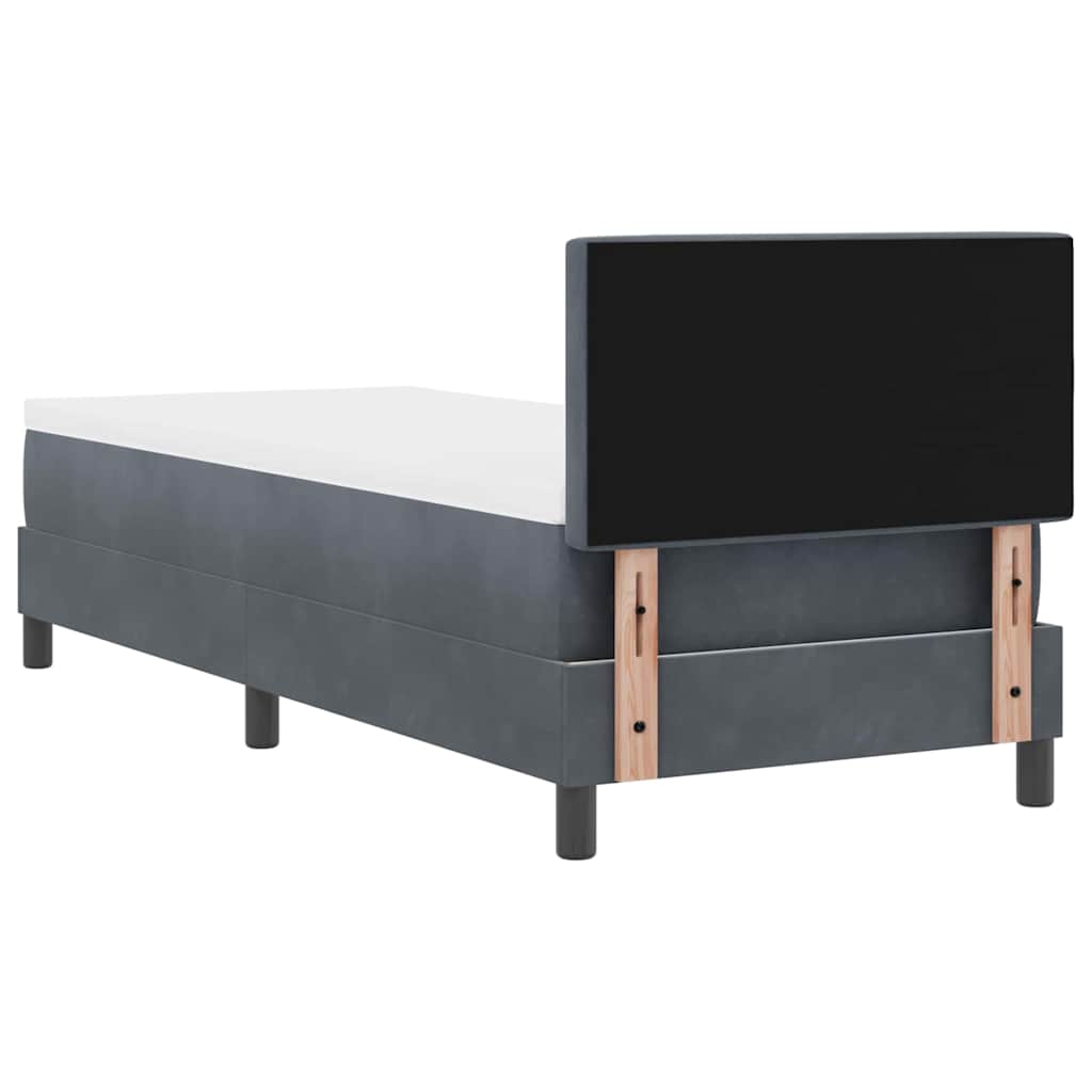 Lit à ressorts avec matelas Gris foncé 80 x 200 cm Velours - XIOS