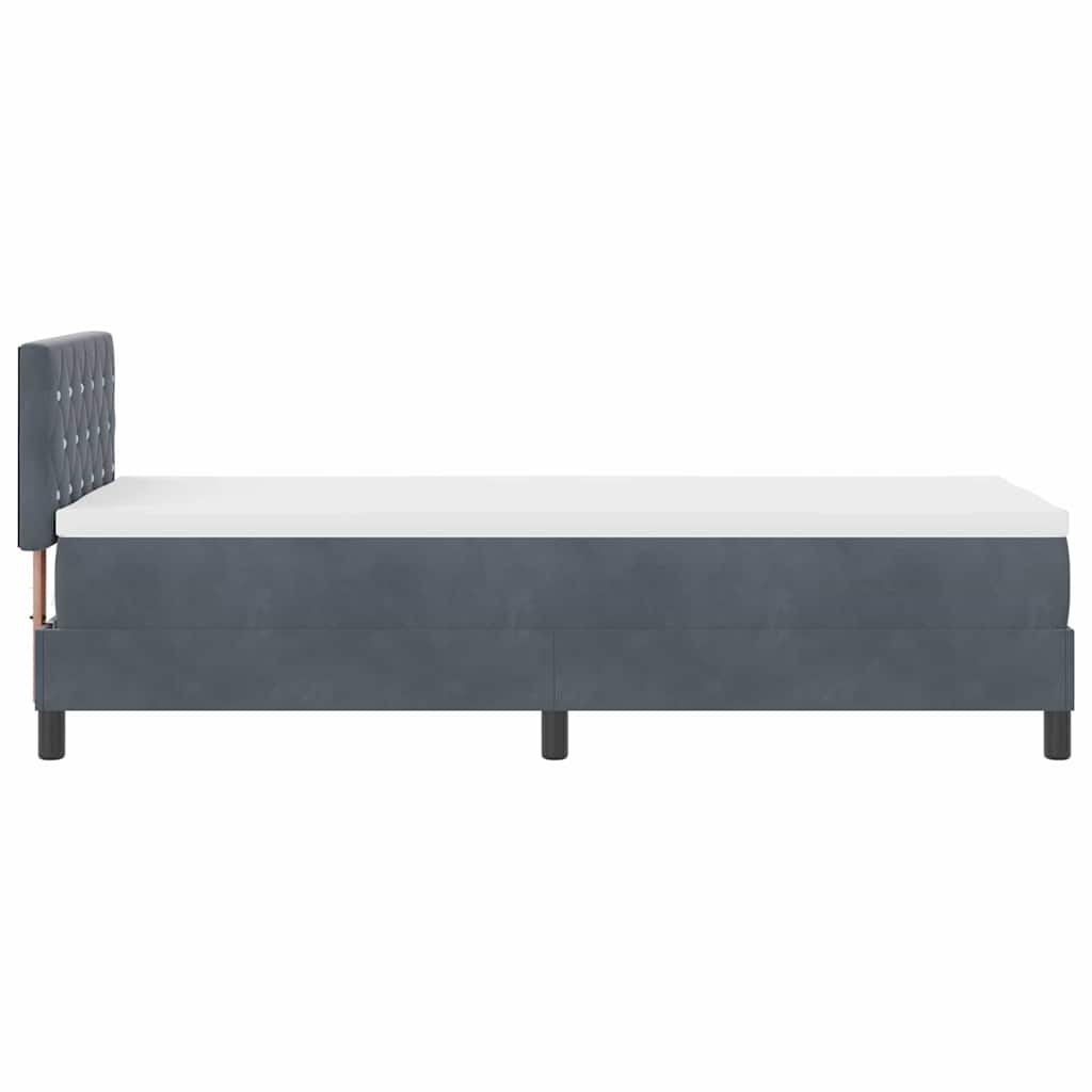 Lit à ressorts avec matelas Gris foncé 80 x 200 cm Velours - XIOS
