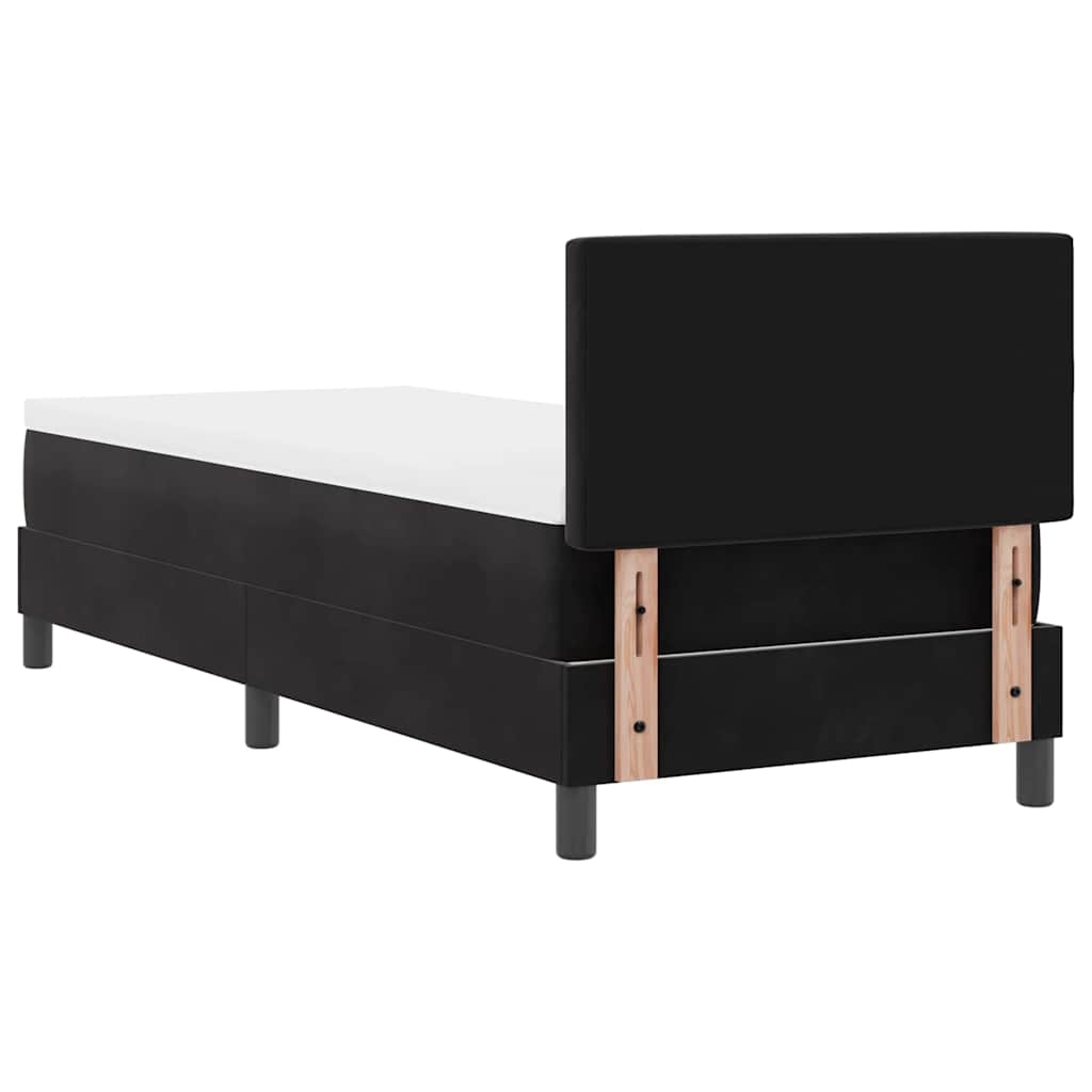 Lit à ressorts avec matelas Noir 80 x 200 cm Velours - XIOS