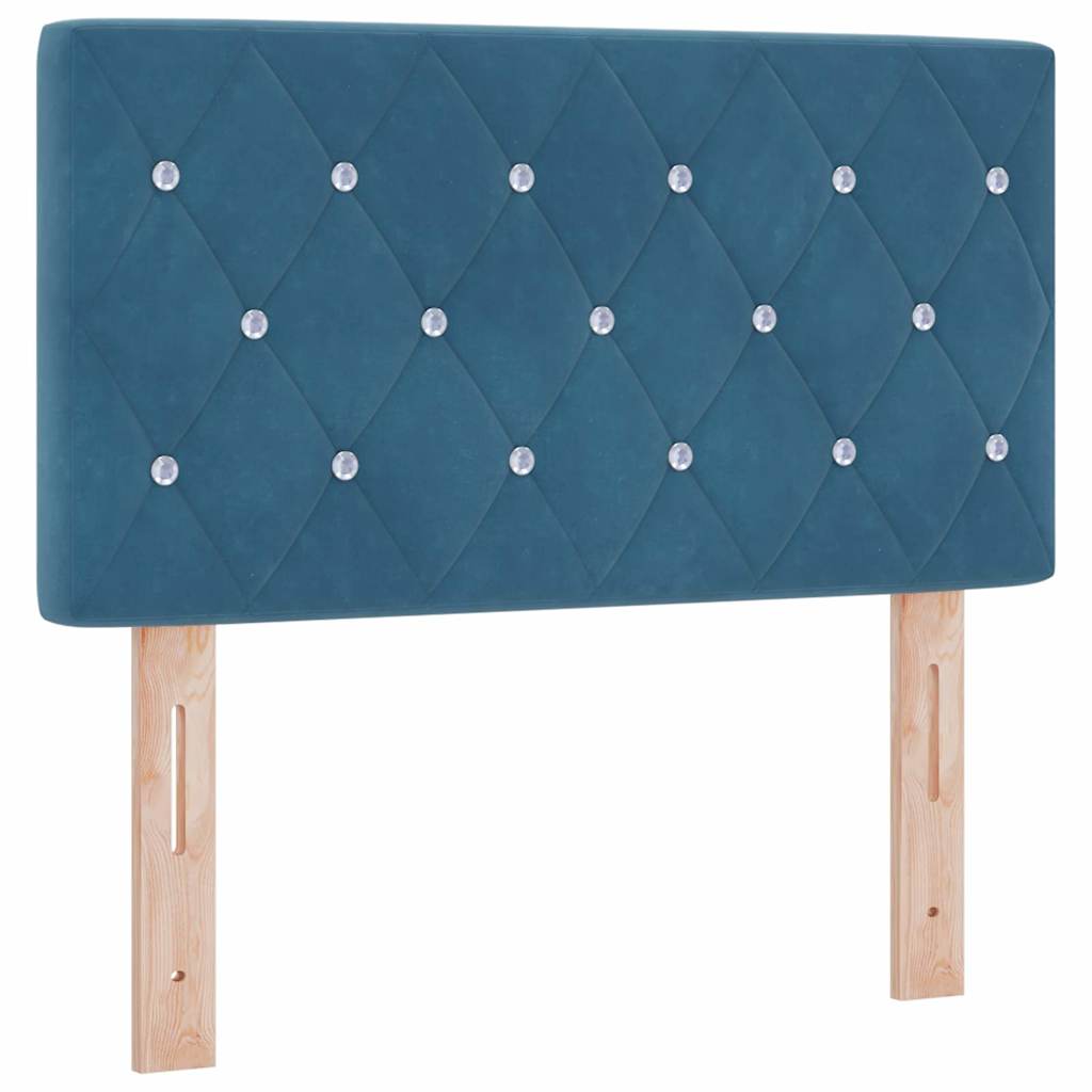 Lit à ressorts avec matelas Bleu foncé 80 x 200 cm Velours - XIOS