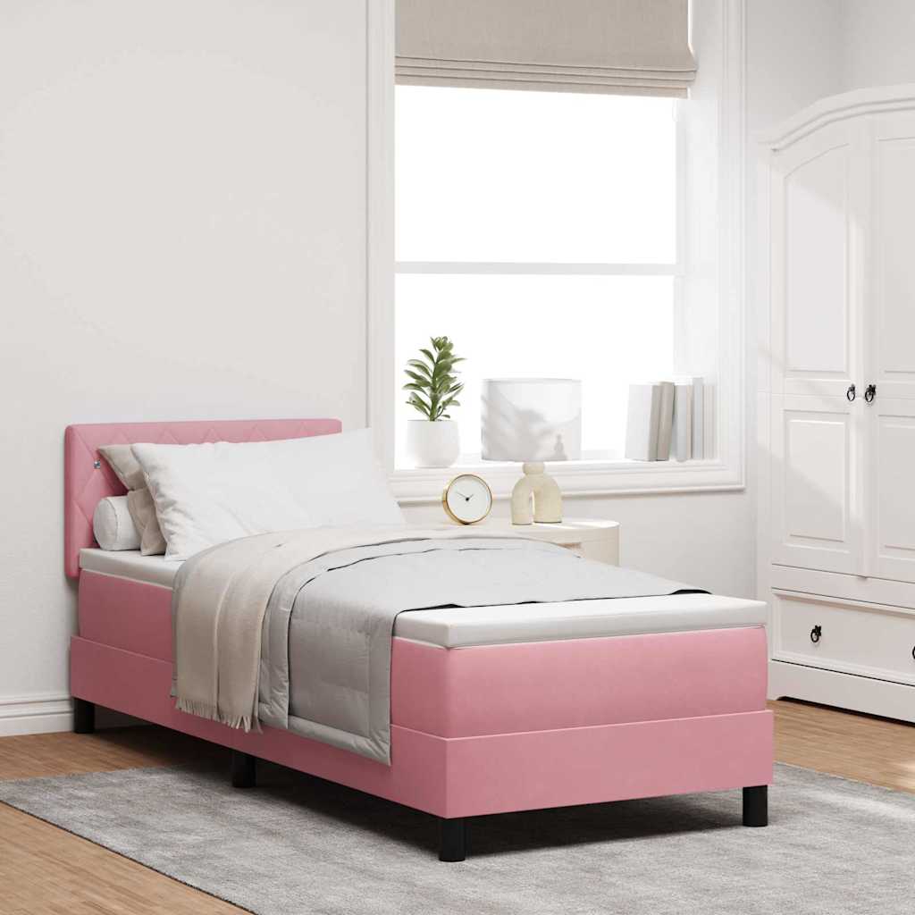 Lit à ressorts avec matelas Rose 80 x 200 cm Velours - XIOS