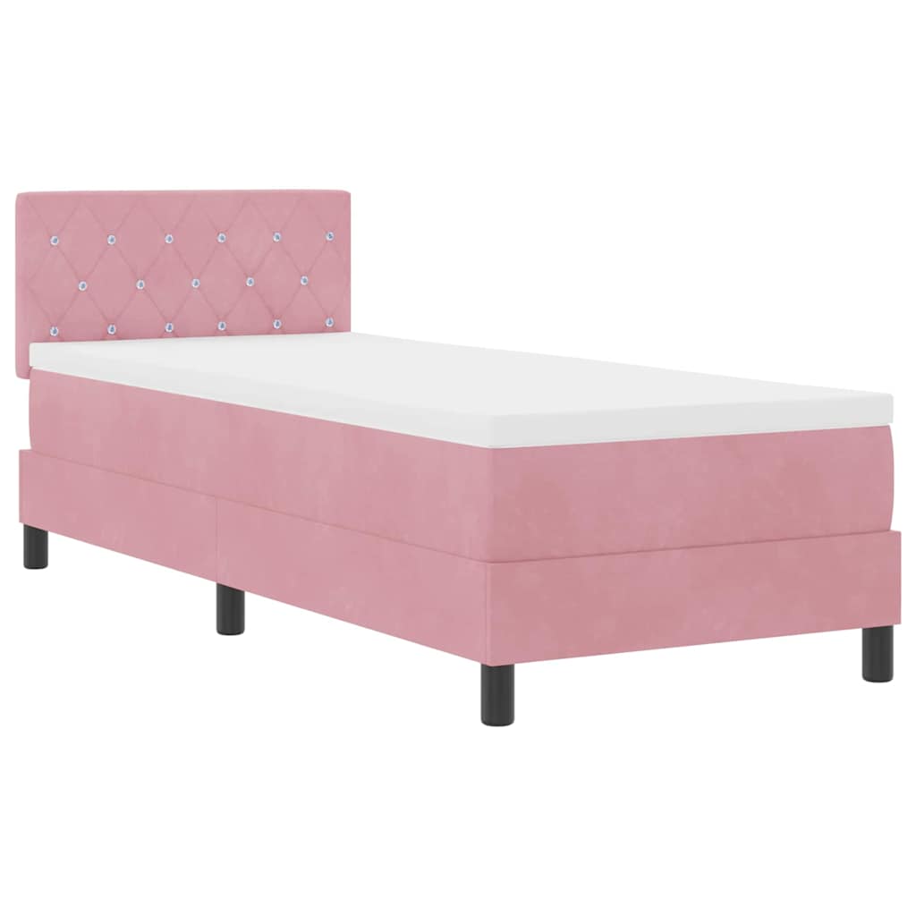 Lit à ressorts avec matelas Rose 80 x 200 cm Velours - XIOS