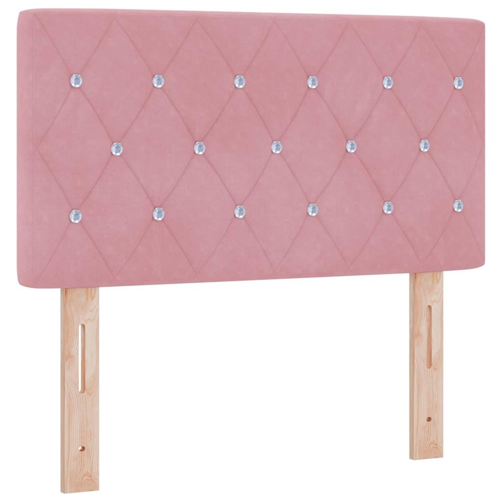 Lit à ressorts avec matelas Rose 80 x 200 cm Velours - XIOS
