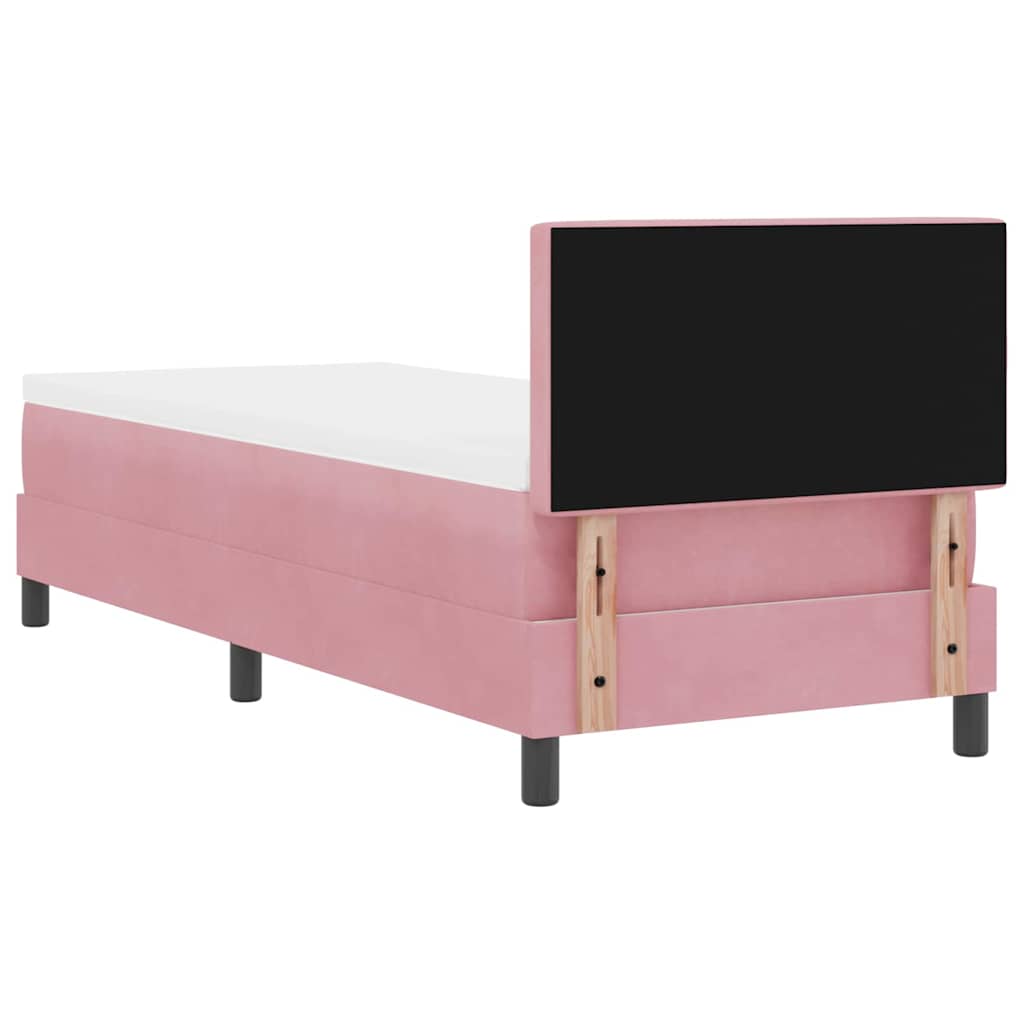 Lit à ressorts avec matelas Rose 80 x 200 cm Velours - XIOS