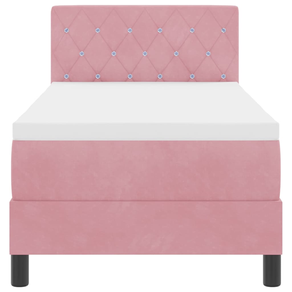 Lit à ressorts avec matelas Rose 80 x 200 cm Velours - XIOS