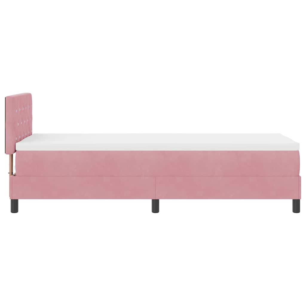 Lit à ressorts avec matelas Rose 80 x 200 cm Velours - XIOS