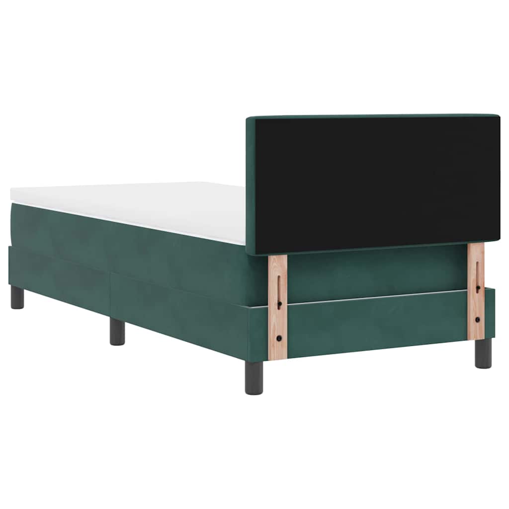 Lit à ressorts avec matelas Vert foncé 90 x 190 cm Velours - XIOS