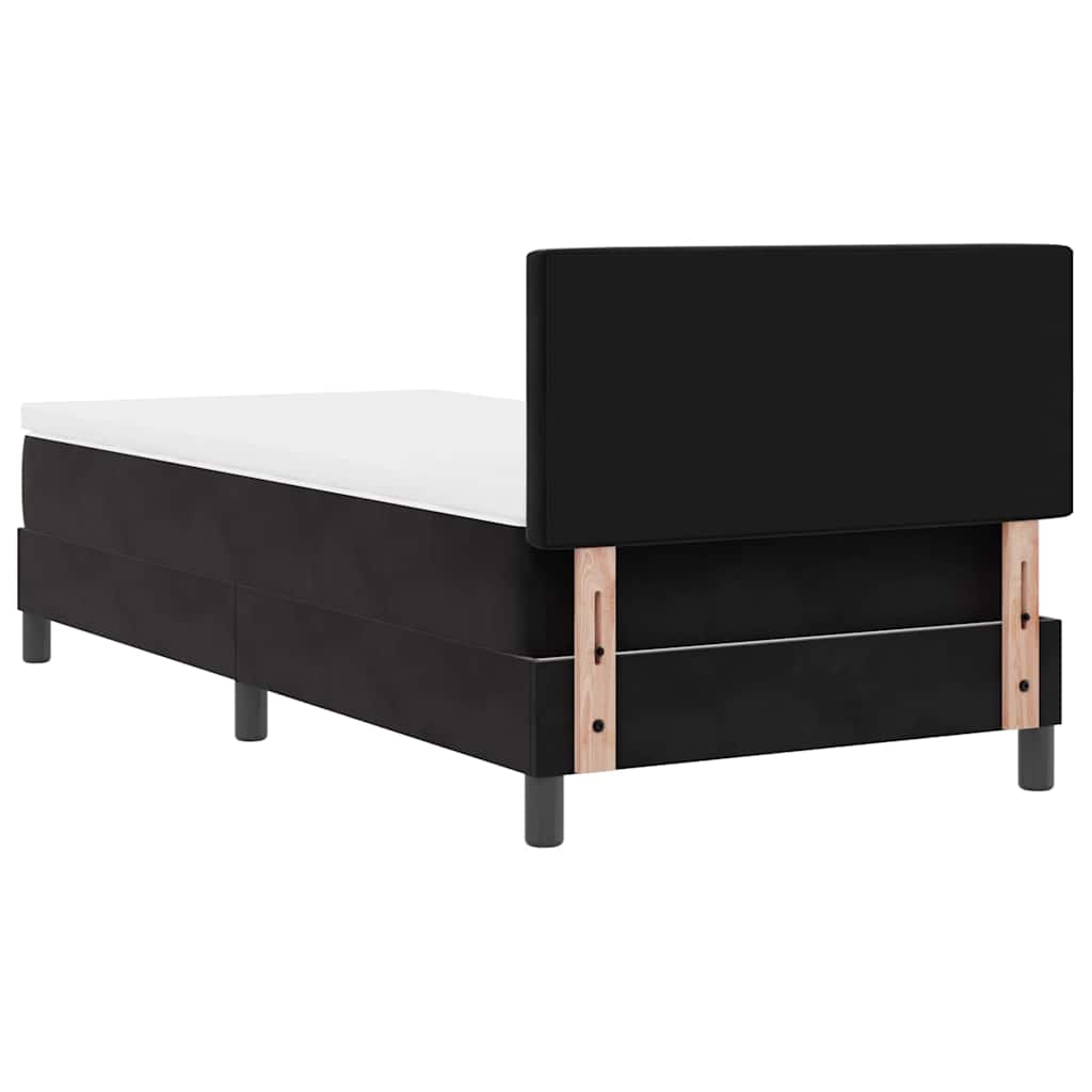 Lit à ressorts avec matelas Noir 100 x 200 cm Velours - XIOS