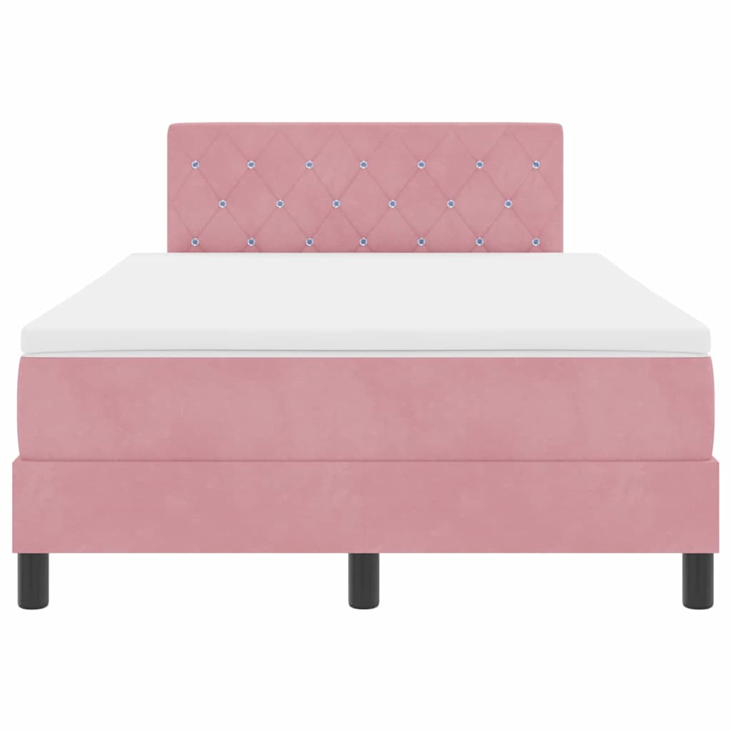 Lit à ressorts avec matelas Rose 120 x 190 cm Velours