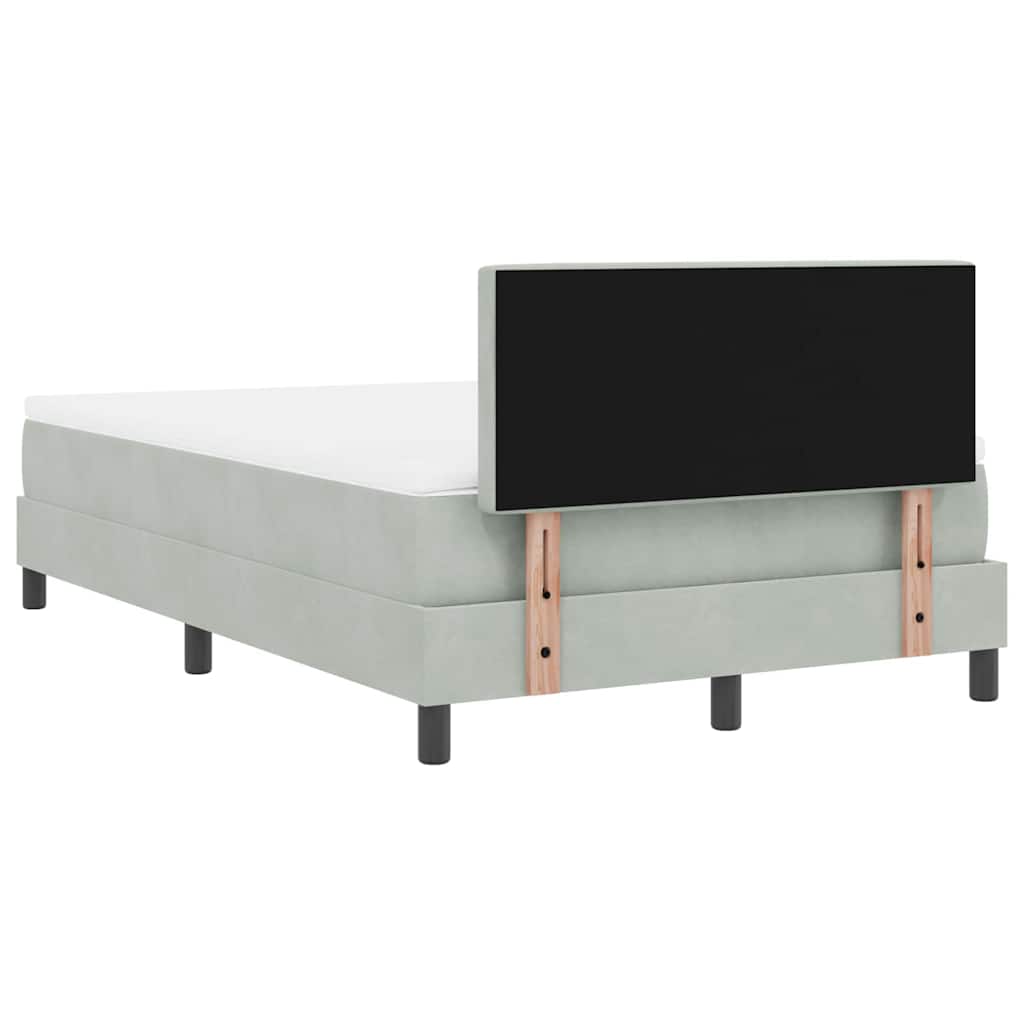 Lit à ressorts avec matelas Gris clair 120 x 200 cm Velours - XIOS