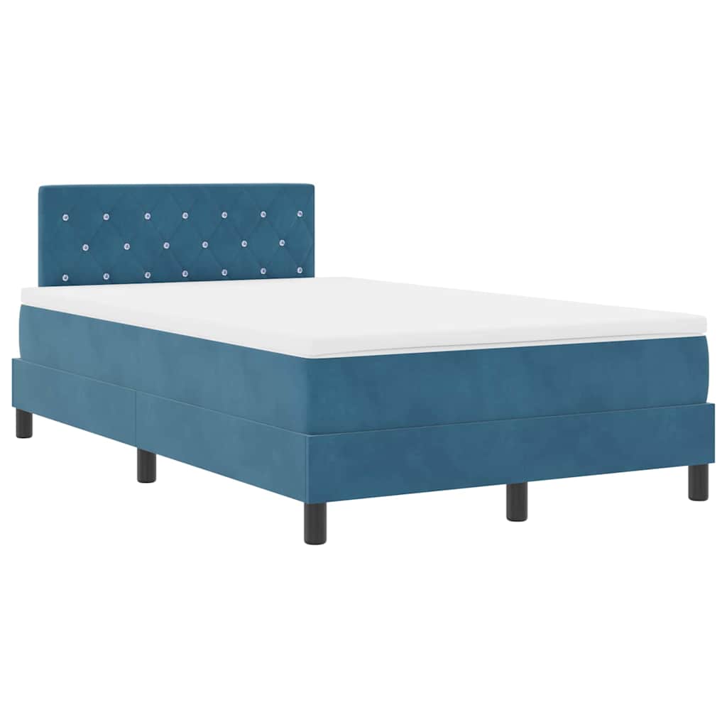 Lit à ressorts avec matelas Bleu foncé 120 x 200 cm Velours - XIOS