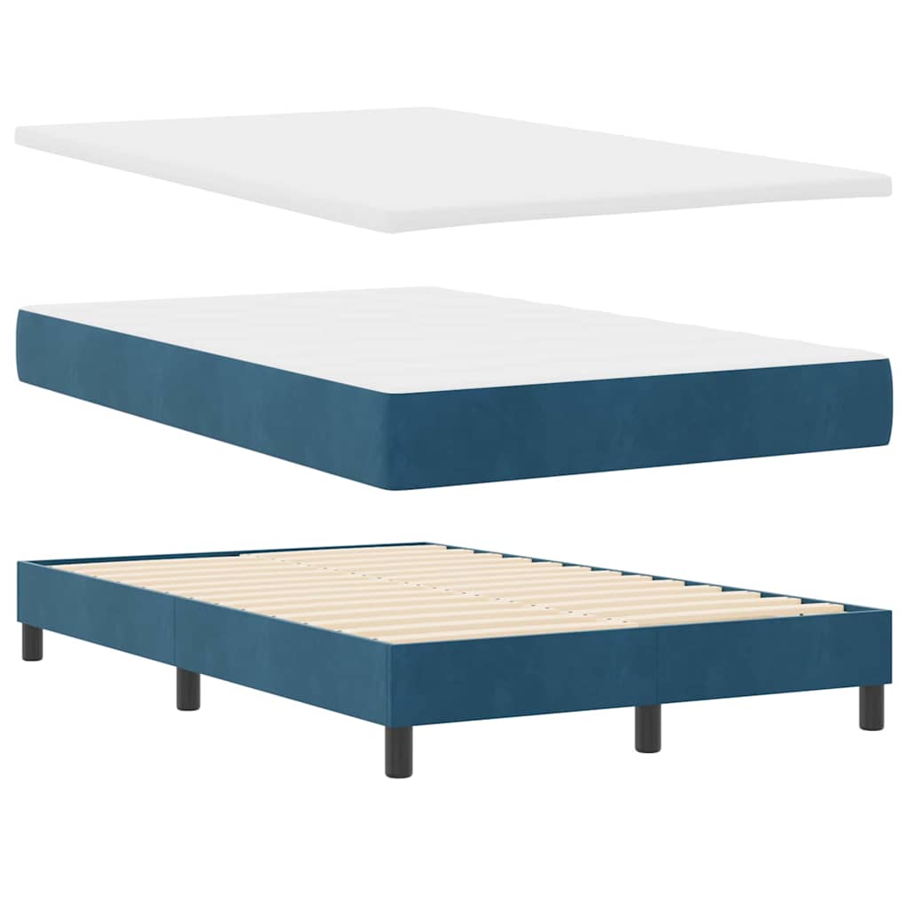 Lit à ressorts avec matelas Bleu foncé 120 x 200 cm Velours - XIOS