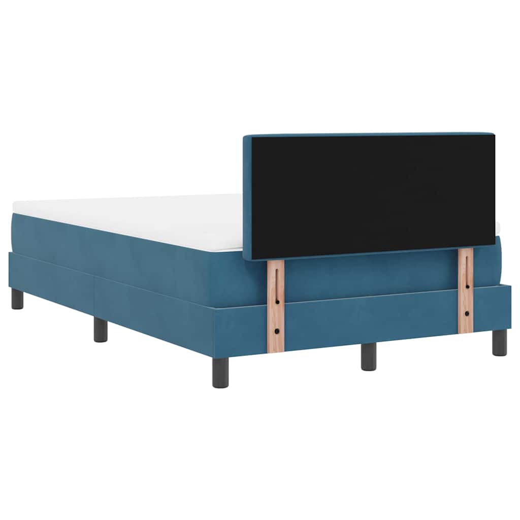 Lit à ressorts avec matelas Bleu foncé 120 x 200 cm Velours - XIOS