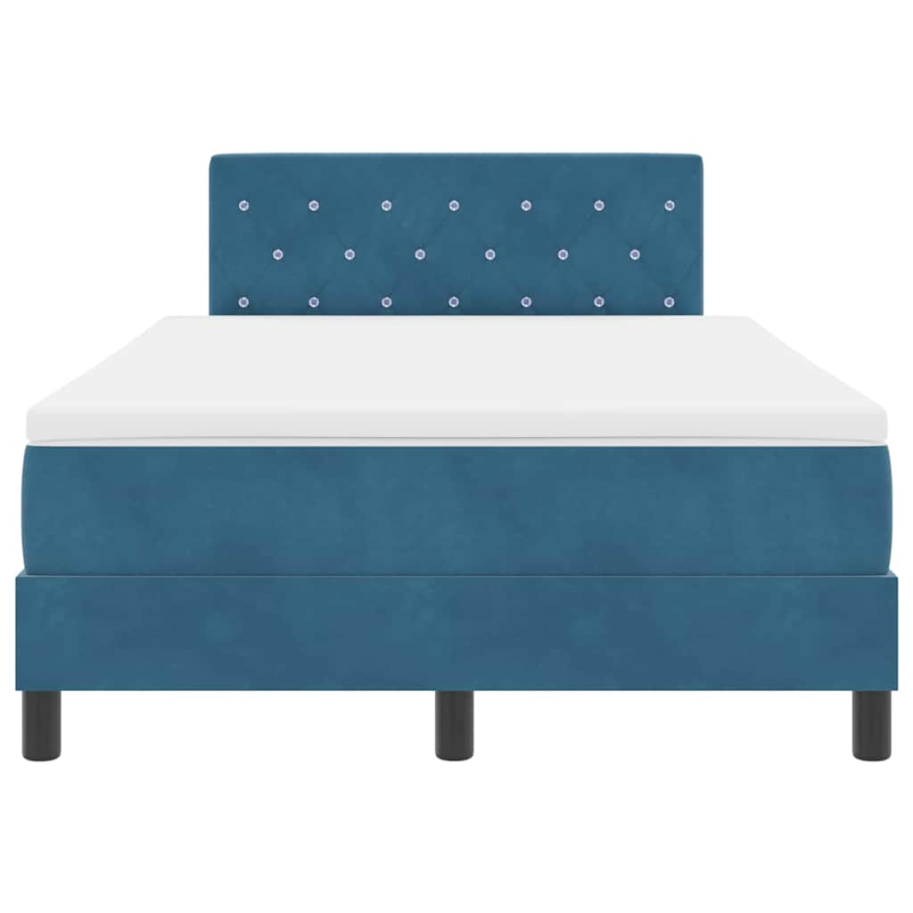 Lit à ressorts avec matelas Bleu foncé 120 x 200 cm Velours - XIOS