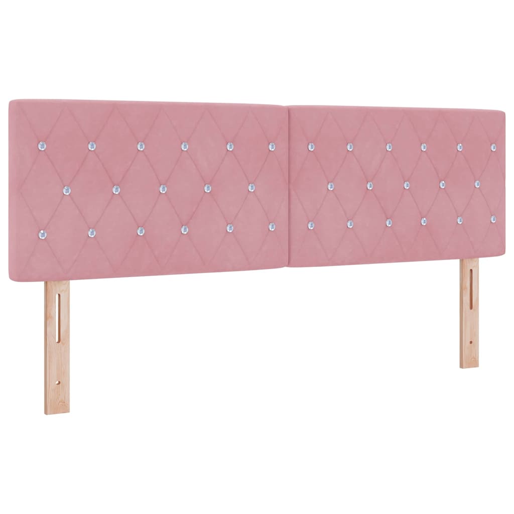 Lit à ressorts avec matelas Rose 160 x 200 cm Velours