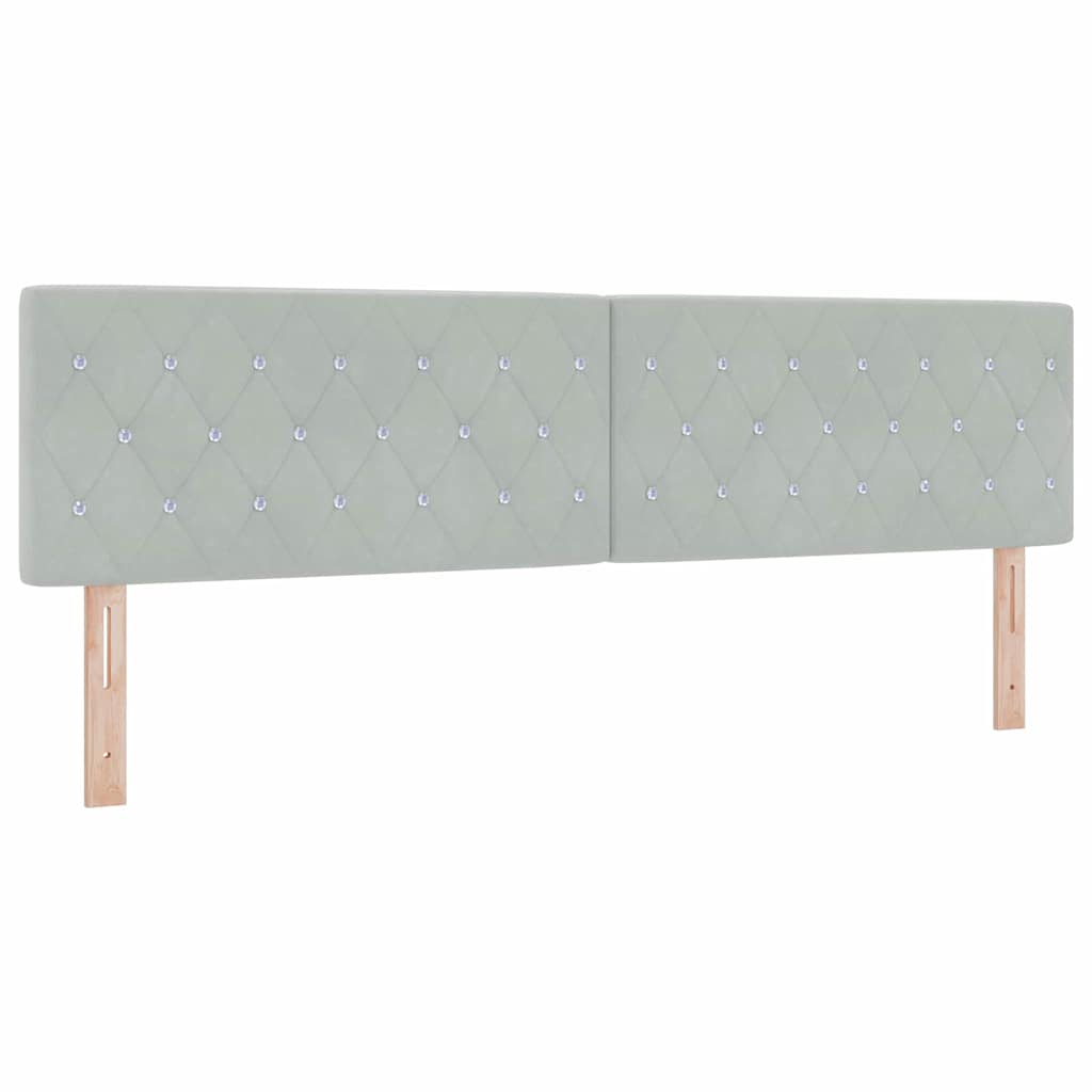 Lit à ressorts avec matelas Gris clair 180 x 200 cm Velours