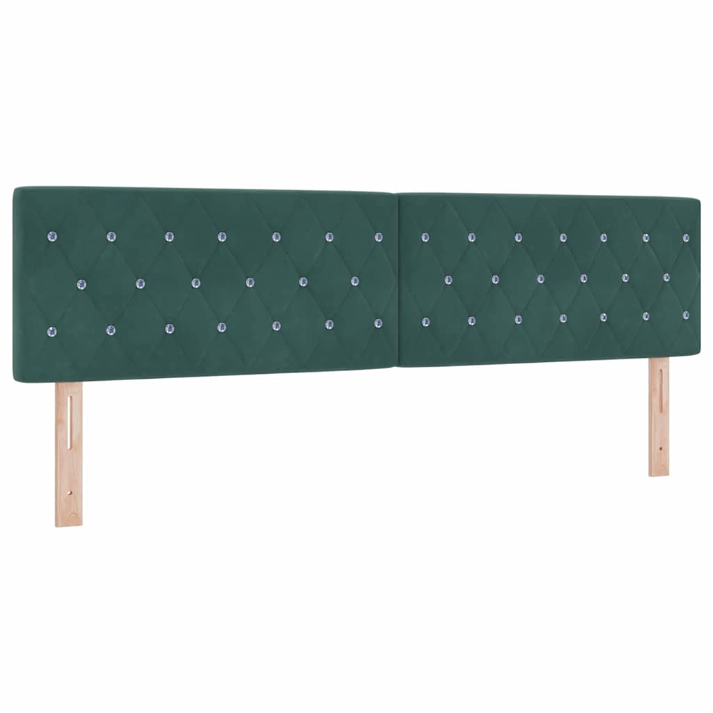 Lit à ressorts avec matelas Vert foncé 180 x 200 cm Velours
