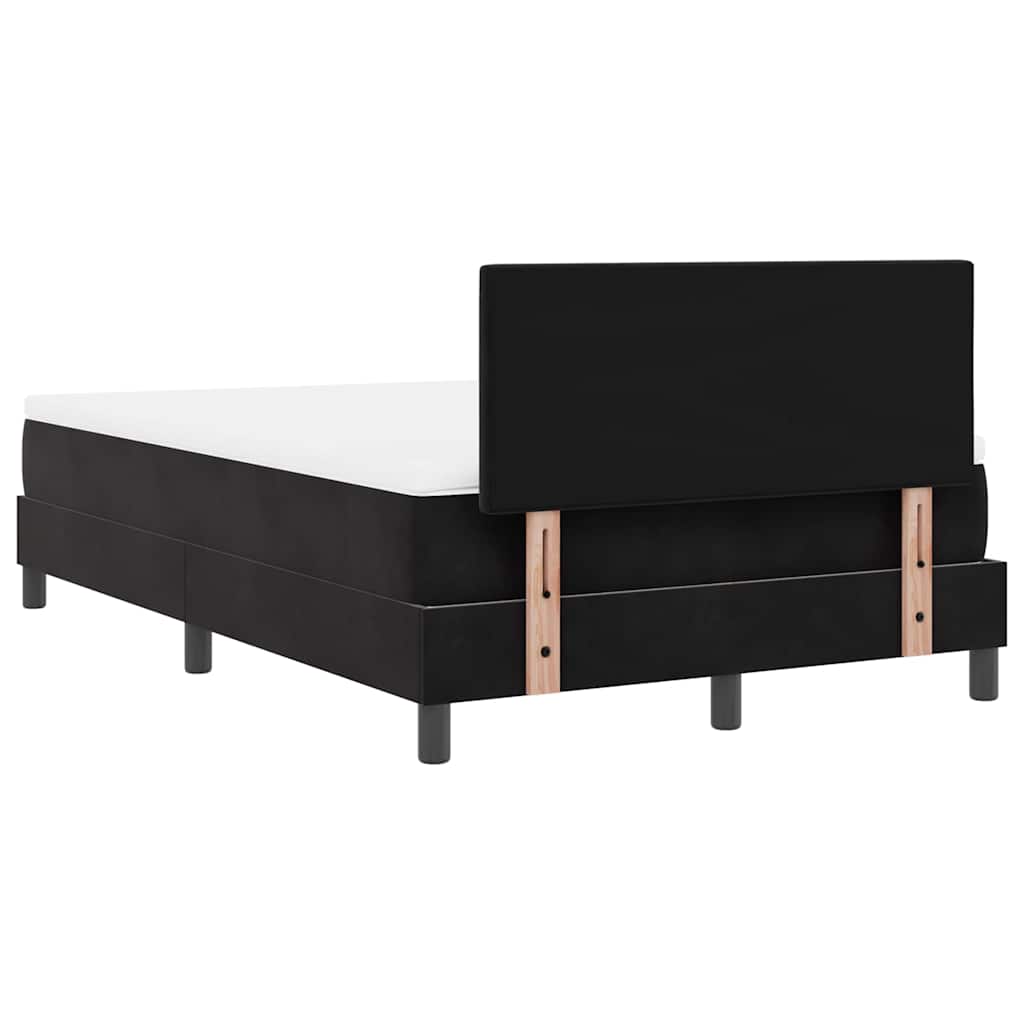 Lit à ressorts avec tête de lit Noir 120 x 190 cm Velours - XIOS