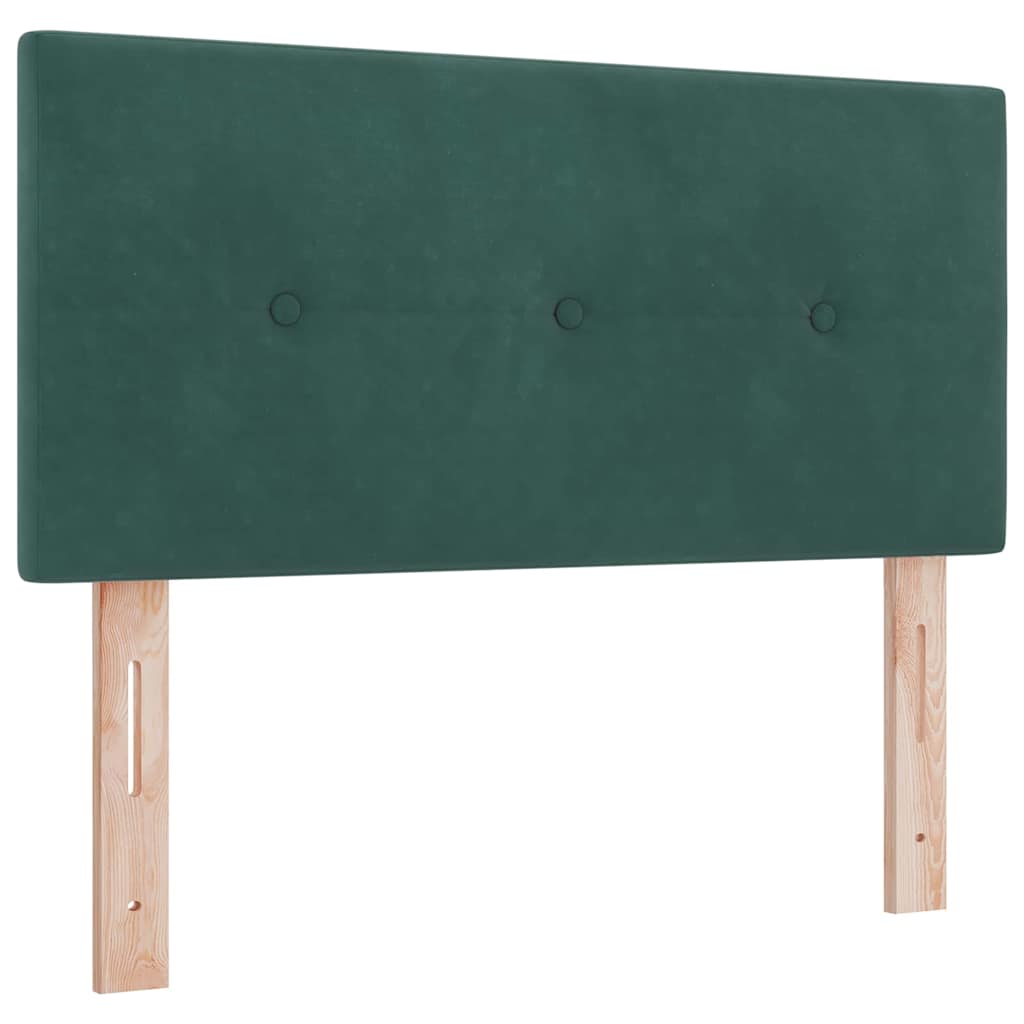 Lit à ressorts avec tête de lit Vert foncé 120 x 190 cm Velours