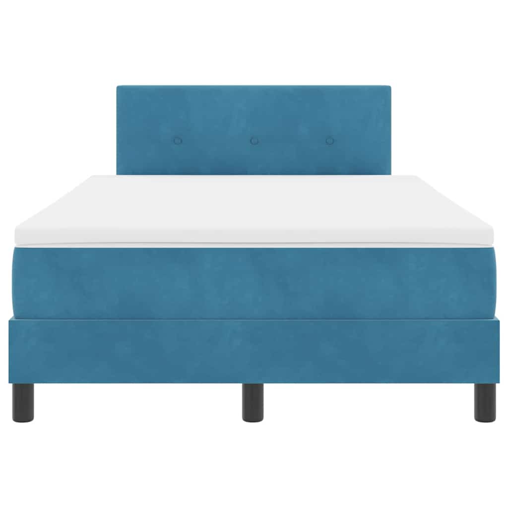 Lit à ressorts avec matelas Bleu foncé 120 x 190 cm tissu - XIOS