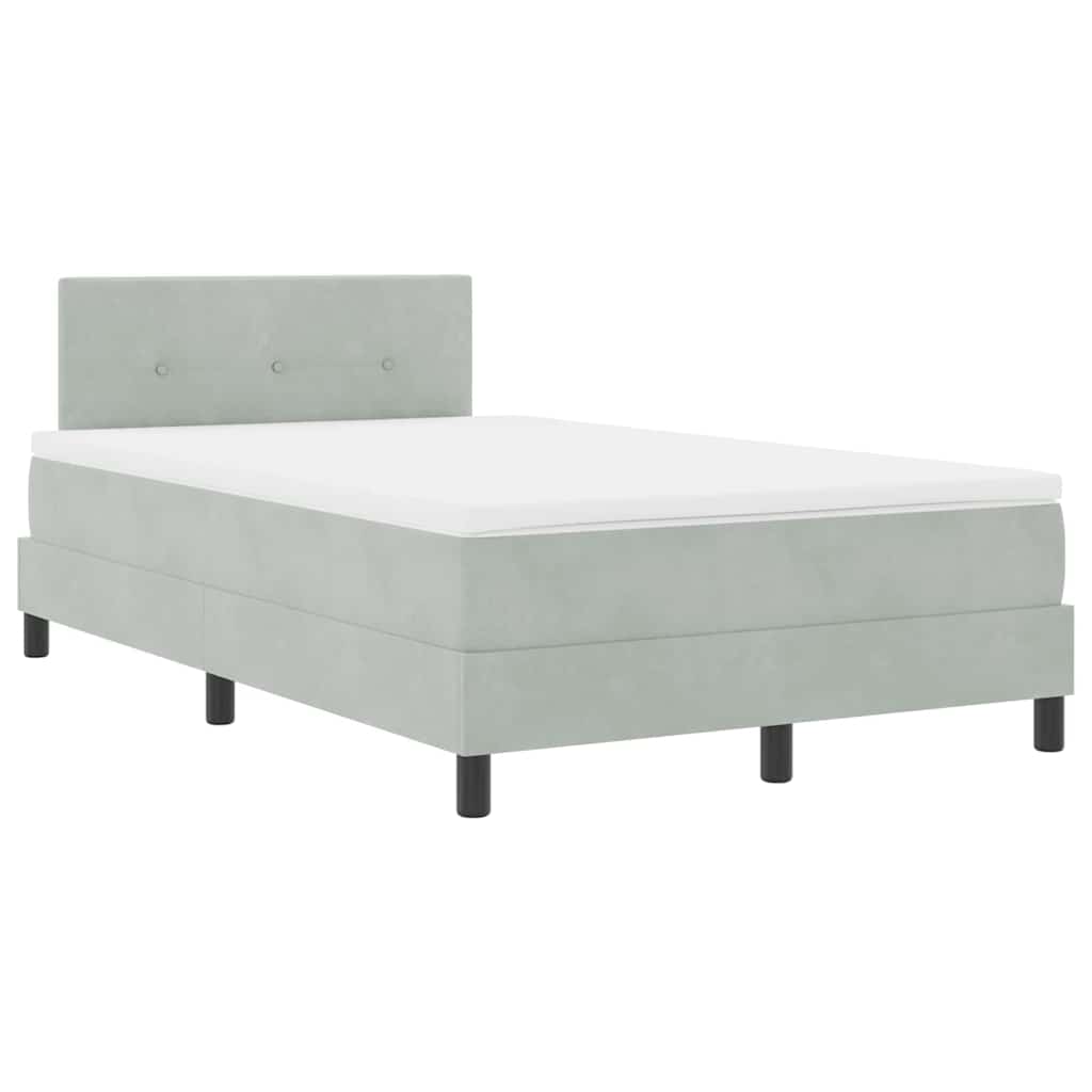 Lit à ressorts avec matelas Gris clair 120 x 200 cm tissu - XIOS