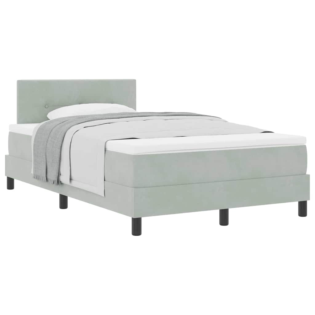 Lit à ressorts avec matelas Gris clair 120 x 200 cm tissu - XIOS