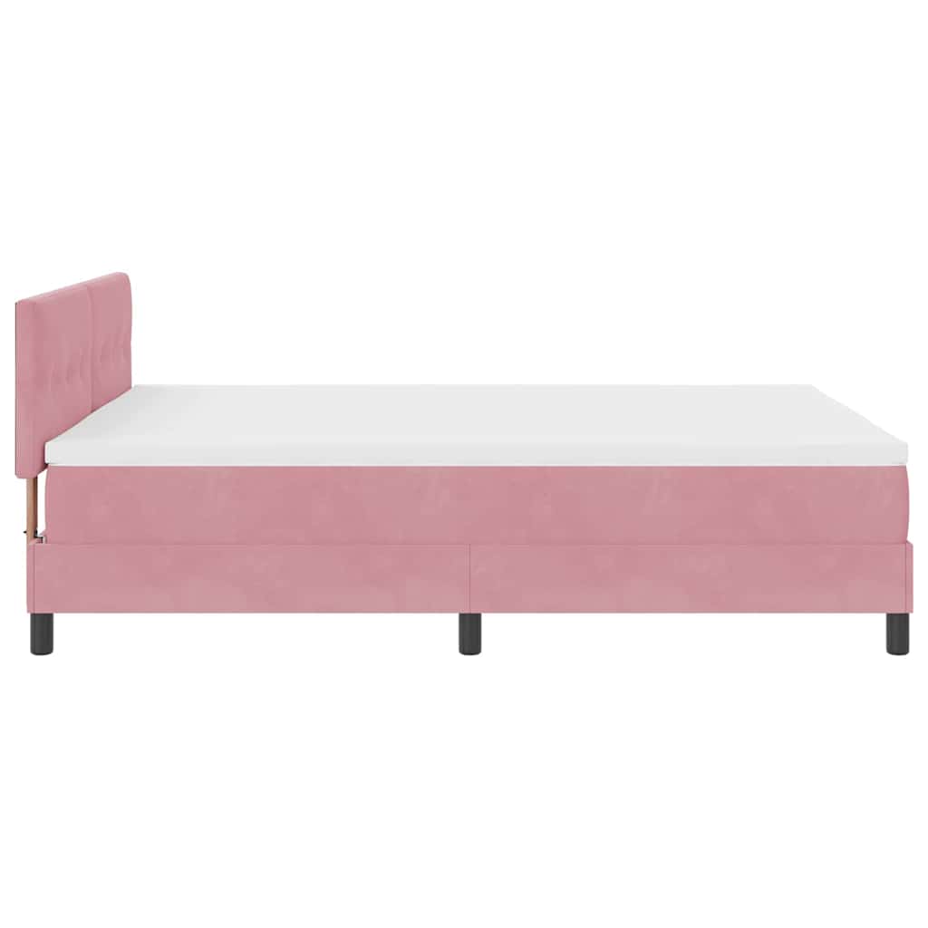 Lit à ressorts avec tête de lit Rose 140 x 190 cm Velours - XIOS