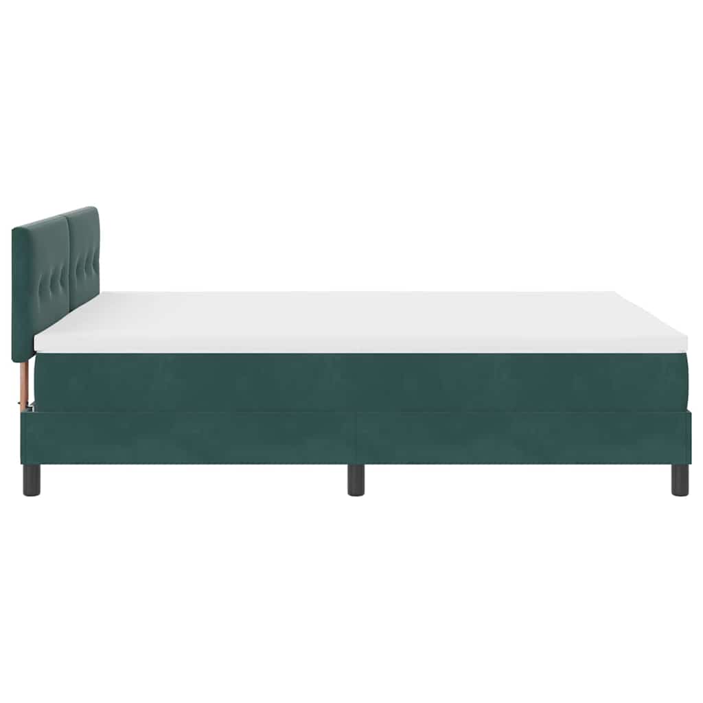 Lit à ressorts avec tête de lit Vert foncé 140 x 200 cm Velours - XIOS
