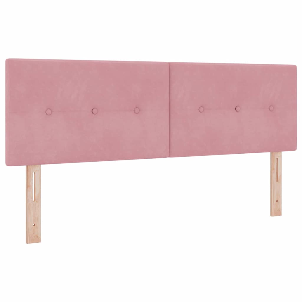 Lit à ressorts avec tête de lit Rose 140 x 200 cm Velours - XIOS