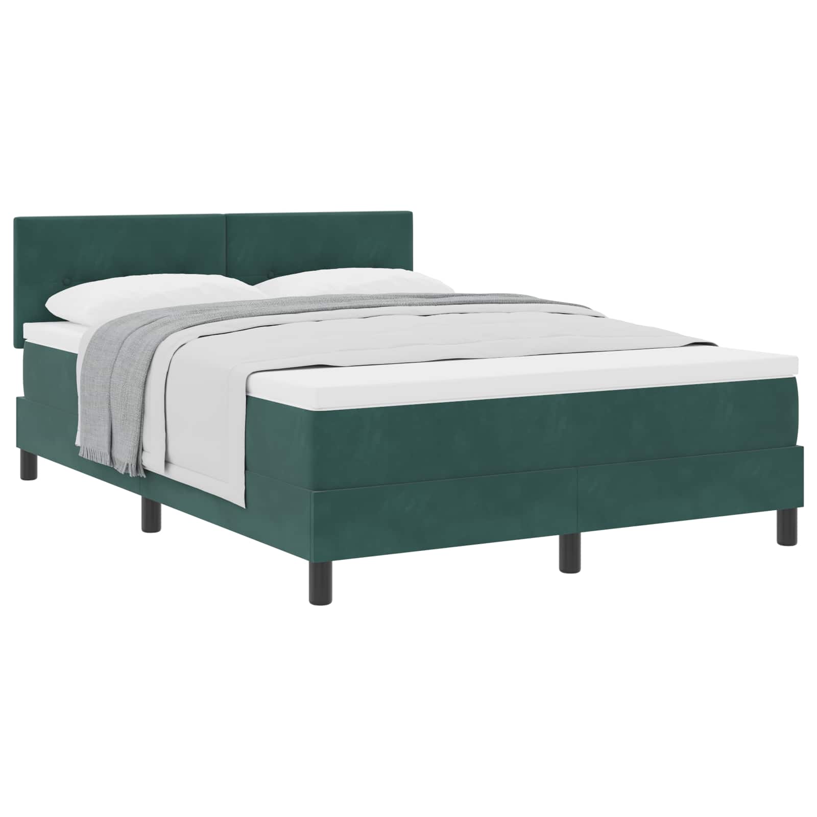 Lit à ressorts avec matelas Vert foncé 160 x 200 cm Velours - XIOS