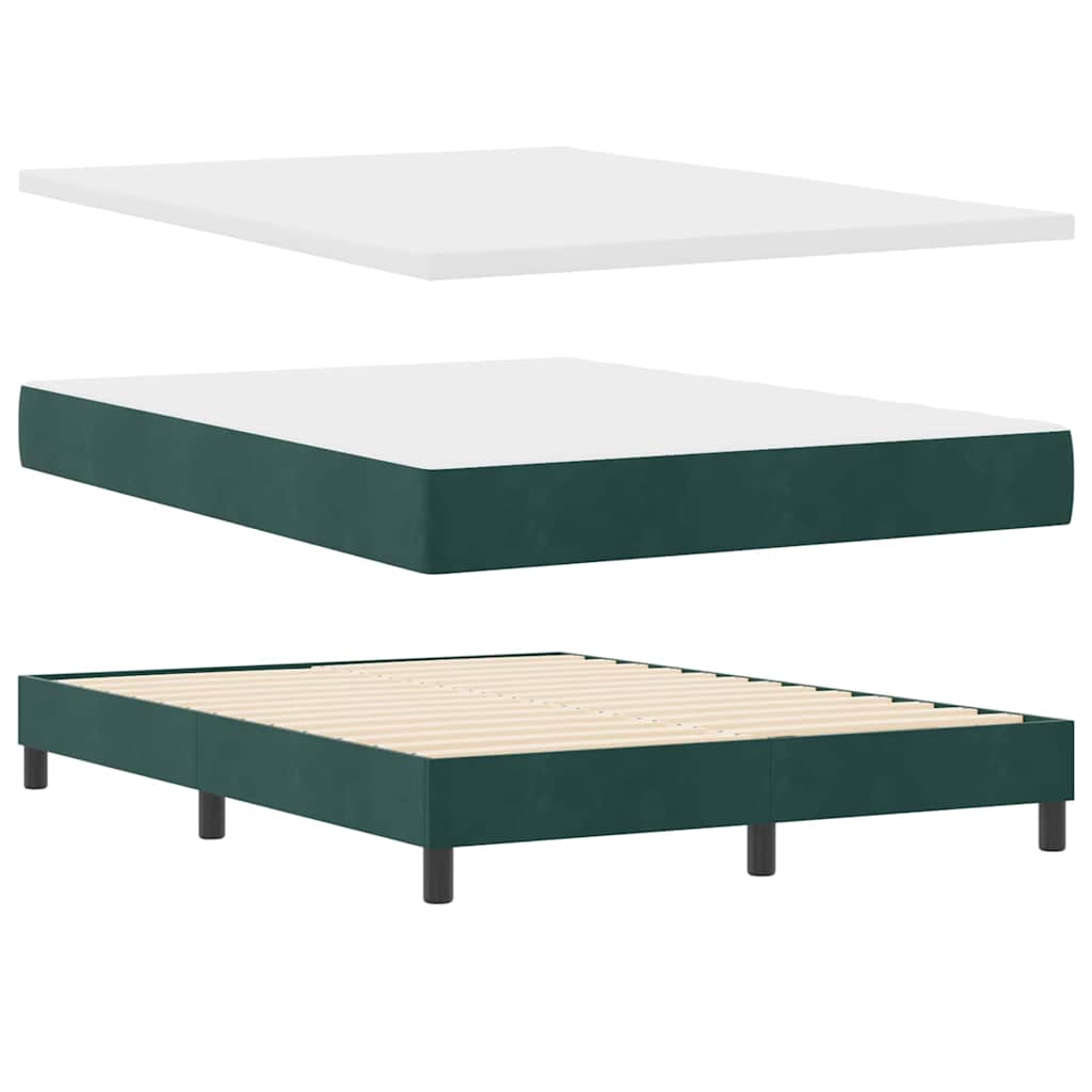 Lit à ressorts avec matelas Vert foncé 160 x 200 cm Velours - XIOS