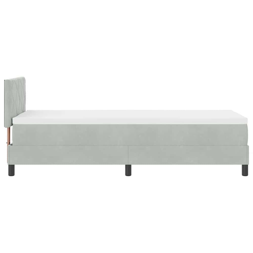 Lit à ressorts avec tête de lit Gris clair 80 x 200 cm Velours - XIOS