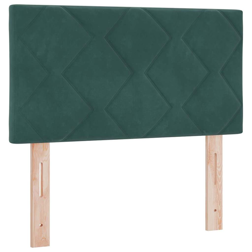 Lit à ressorts avec tête de lit Vert foncé 80 x 200 cm Velours - XIOS