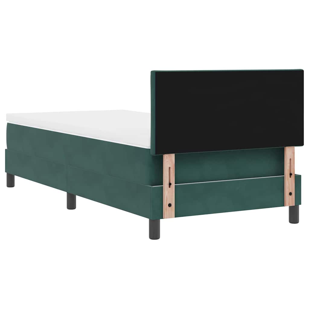 Lit à ressorts avec tête de lit Vert foncé 90 x 200 cm Velours - XIOS